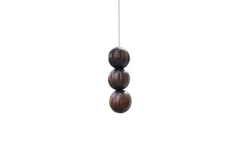 Dark wooden bead - dark, fan