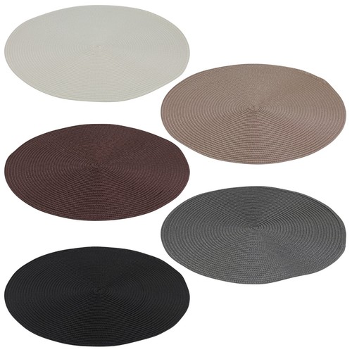 Round woven table - table, placemats
