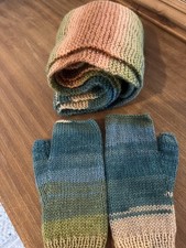 Hand Knitted Fluffy Scarf And