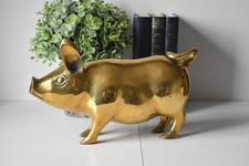 Large Vintage Brass Pig