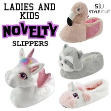 Girls Ladies Animal Slippers