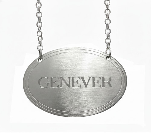 Engraved oval pewter decanter - oval,