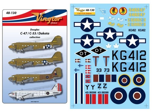 Vingtor decals douglas - decals, 1/48