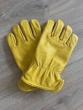 Brand New Soft Premium Leather Yellow Gold Gardening / Driving Gloves - S10 (L)