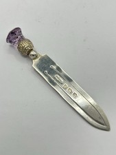 Antique 1912  Adie & Lovekin Silver Bookmark, Cairngorm Thistle Decoration 