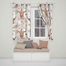 Highland Cow Floral Blackout