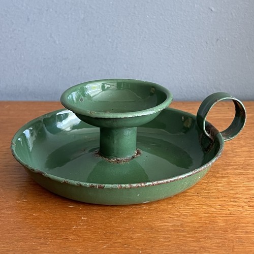 Vintage green metal - green, enamel