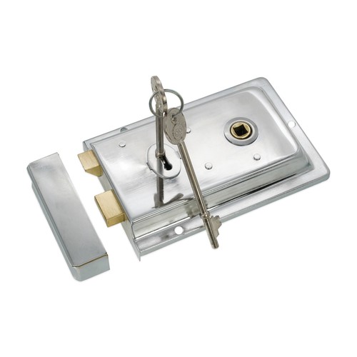 Rim lock fluted chrome - rim,