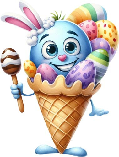 Watercolour easter icecream - watercolour,