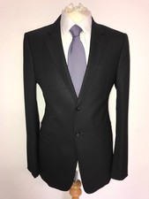 EMPORIO ARMANI Josh Line -Mens Plain BLACK WOOL SUIT - 40 Reg - W34 L30 - LOVELY