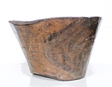 Large Antique African Food Bowl Heavy Wooden Hand Made Early 20th C. Decorative