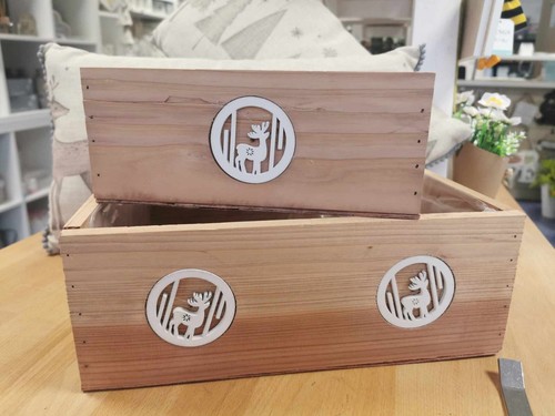Wooden christmas crates for - 2x,