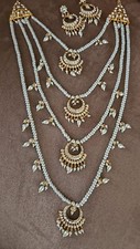 Indian jewellery set necklace mala earrings ballis rani haar wedding Bollywood 