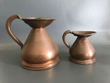 2x Antique Victorian Ale Measuring Jugs Graduated Decorative Pint 1/4 Gill