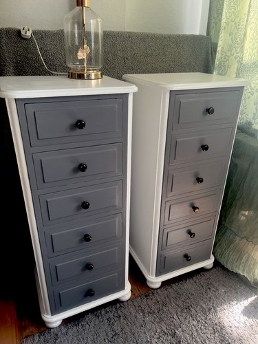Pair vintage tallboy chest - pair,