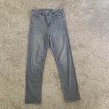 womens M&S Marks&spencer Uk 16 Grey Wash Sophia Straight Denim jeans Trousers