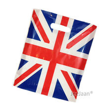 Union Jack Plastic Carrier Bags Patch Handles 10"x12"x4" 15"x18"+3" Fashion Bags