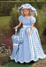 Knitting pattern copy 0951.  Dolls clothes outfit for Barbie Sindy etc.  4ply