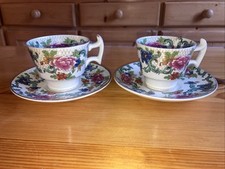 Pair Of Booths Floradora Silicon China Gold Edged  Cup & Saucer 1930s