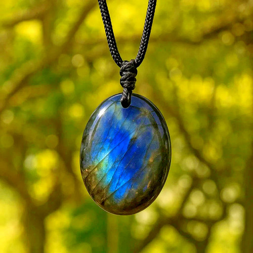 Labradorite stone pendant - labradorite,