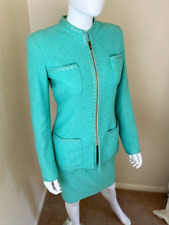 CHANEL Boutique 1995 Turquoise Jacket and Dress Set