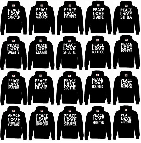 Peace love dog - peace, hoody
