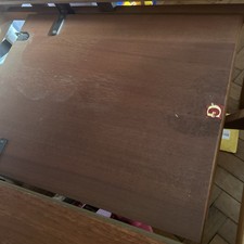 G-Plan extending Dining Table  with four Chairs green seats 