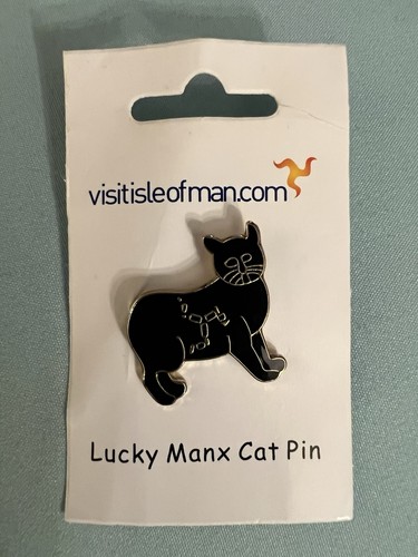 Lucky manx cat vintage enamel - manx,