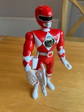 Power rangers Deluxe Mighty Morphin Red 8" Ranger complete Blaster gun VGC