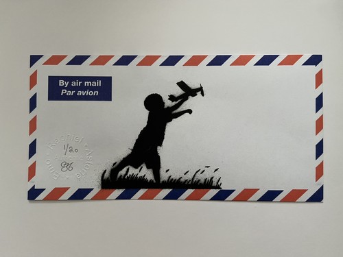 Airmail envelope art signed - airmail,