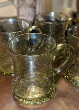 Vintage Crackle Glass Mugs