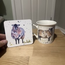 Jennifer Rose Gallery Leonardo Sheep Mug & Coaster Coffee Cup Mug Teacup 