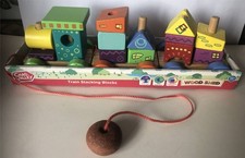 Train Stacking Blocks, Wooden, Chad Valley, Kids play Toy 12 months Plus