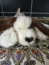 Vintage Gina Keel Toys Floppy Dog Soft Toy Plush Comforter Brown Bow Tagged