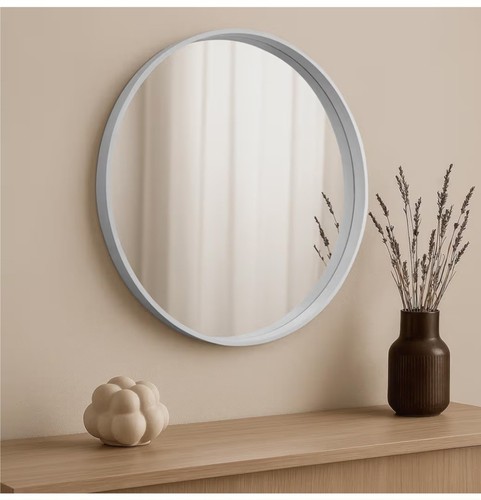 Round wall mirror 50cm - 50cm, wooden