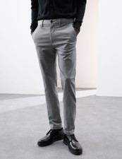 M&S - Autograph Mens Grey Cotton Straight Men Trousers