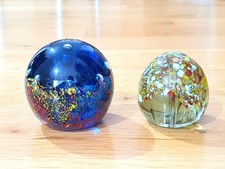 2x Vintage Glass Paperweight