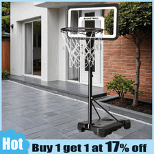 Portable Basketball Hoop System Kids Height Adjustable Basketball Net Stand 8ft