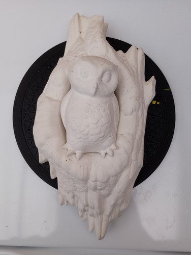 Unpainted ceramic bisque owl - ceramic,
