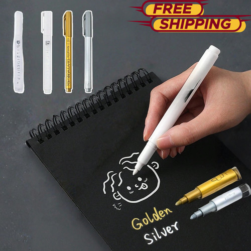 White permanent marker pen - white,