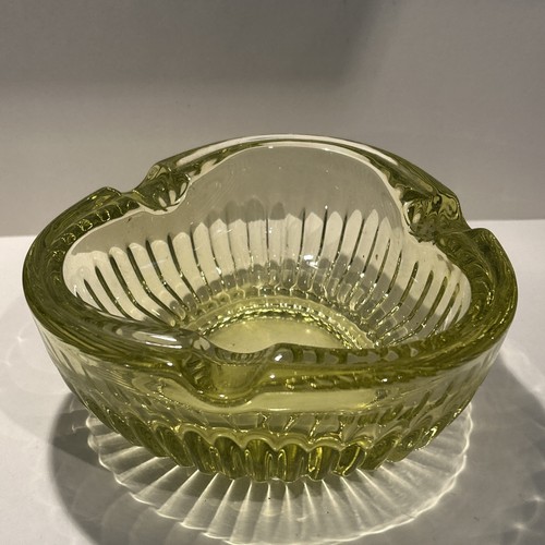 Vintage yellow pressed - pressed, glass
