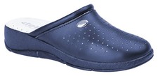 Womens Faux  Leather Clog Mule Wedge Heel NAVY size UK 8 - £12 - POST FREE