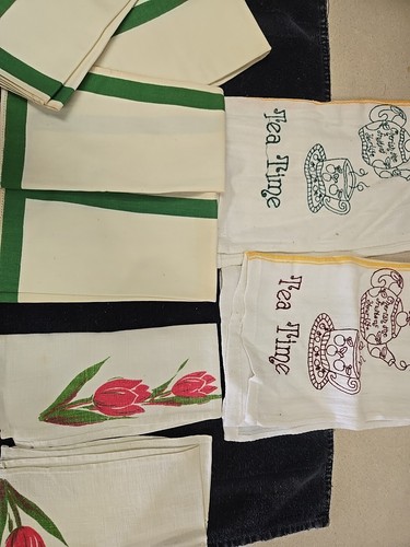 V8ntage tea towels and table - tea,
