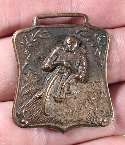 Old embossed brass motorcycle - brass,