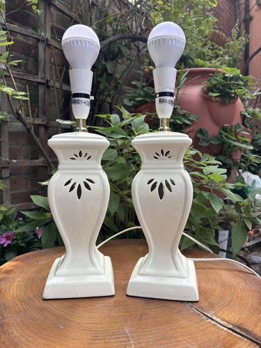Pair vintage white pierced - white,