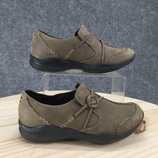 Clarks Shoes Womens 6 M Wave Walk Casual Slip On Loafer Gray Leather Flats