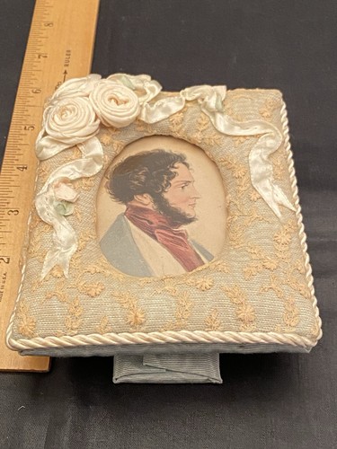Antique lace satin rosettes - antique,