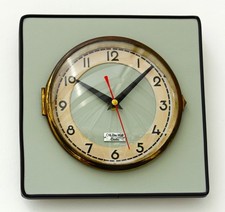 NEW 22cm Retro Green Wall Clock - Mid Century Style Vintage French Style Formica