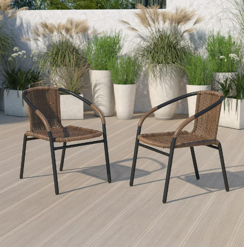 Brown outdoor rattan chair - rattan,