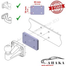 Towbar Tow Ball Spacer Block Plate - 12 mm thickness 1/2” - 4 hole 83x56 mm
